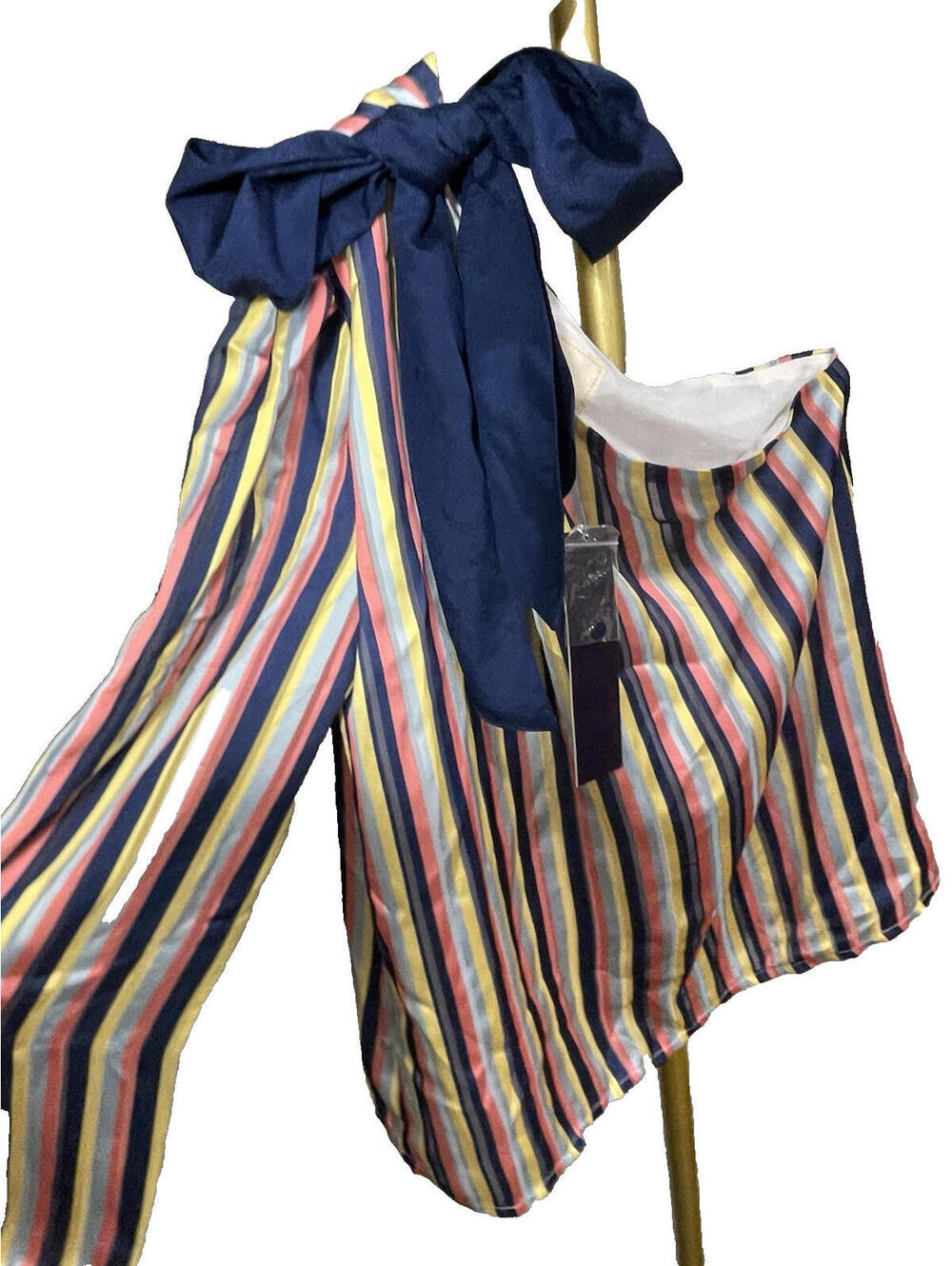 RESET BY JANE One Sleeve Blouse Boho Striped One Shoulder Top Sz S Festival